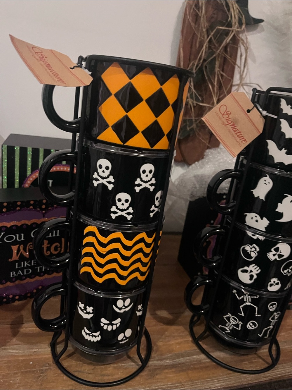 Signature Kids Halloween Stacking Mugs - Black & Orange